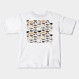 Cute cat pattern on the back Kids T-Shirt